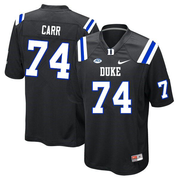 Men #74 Ron Carr Duke Blue Devils College Football Jerseys Sale-Black - Click Image to Close